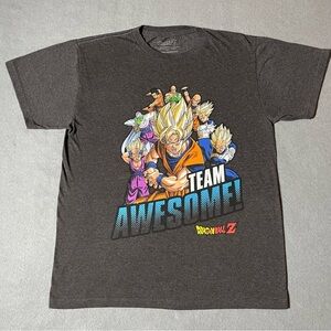 Dragon Ball Z Team Awesome T-shirt Gray Size XL Short Sleeve